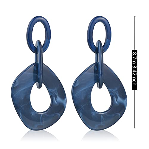 Unique Bohemian Vintage Acrylic Geometry Dangle Drop Earrings Creative Hollow Round Huge Chain Stud Earrings for Women Statement Summer Holiday Jewelry Gifts2