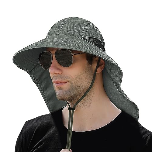Unverzichtbar für den Sommer: Sonnenhut Herren Damen mit Nackenklappe