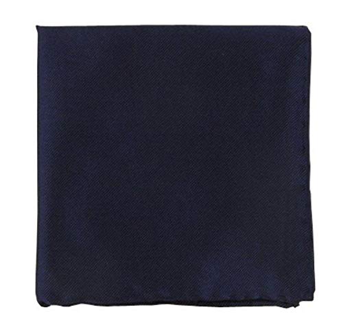 The Tie Bar 100% Woven Silk Navy Solid Twill Pocket Square