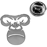 ピンズ ピン バッジ ブローチ バッヂ (フラット ラベルピン) ((銀 シルバー) ゴリラ モンキー サル 猿 フラット ステンレス)