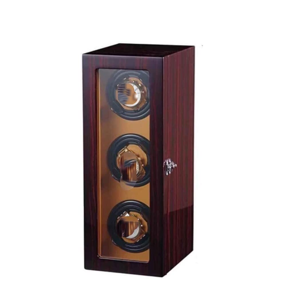 ANVLOJRIH KYUSAR Watch Box Watch Organizer Watch Box For Automatic Watches, Wood Shell Piano Paint Exterior，Extremely Silent Motor Suitable Watch Case Watch Holder (Blue : Rosso)