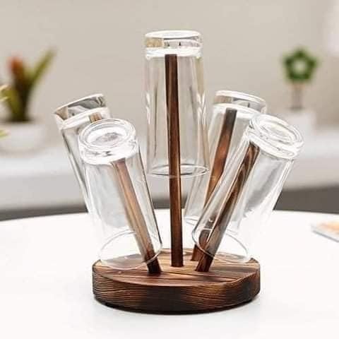 Wooden Glass Holder - Stylish Stemware Rack -1