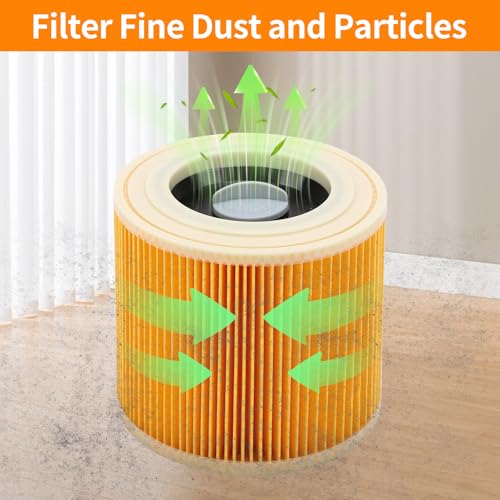 Karcher wd2 filter|karcher wd3|filter|wd2| Replacement 4Pcs WD2 WD3 WD3P A2004 MV2 MV3 Cartridge Filters Wet & Dry Hoover Vacuum Cleaner 64145520