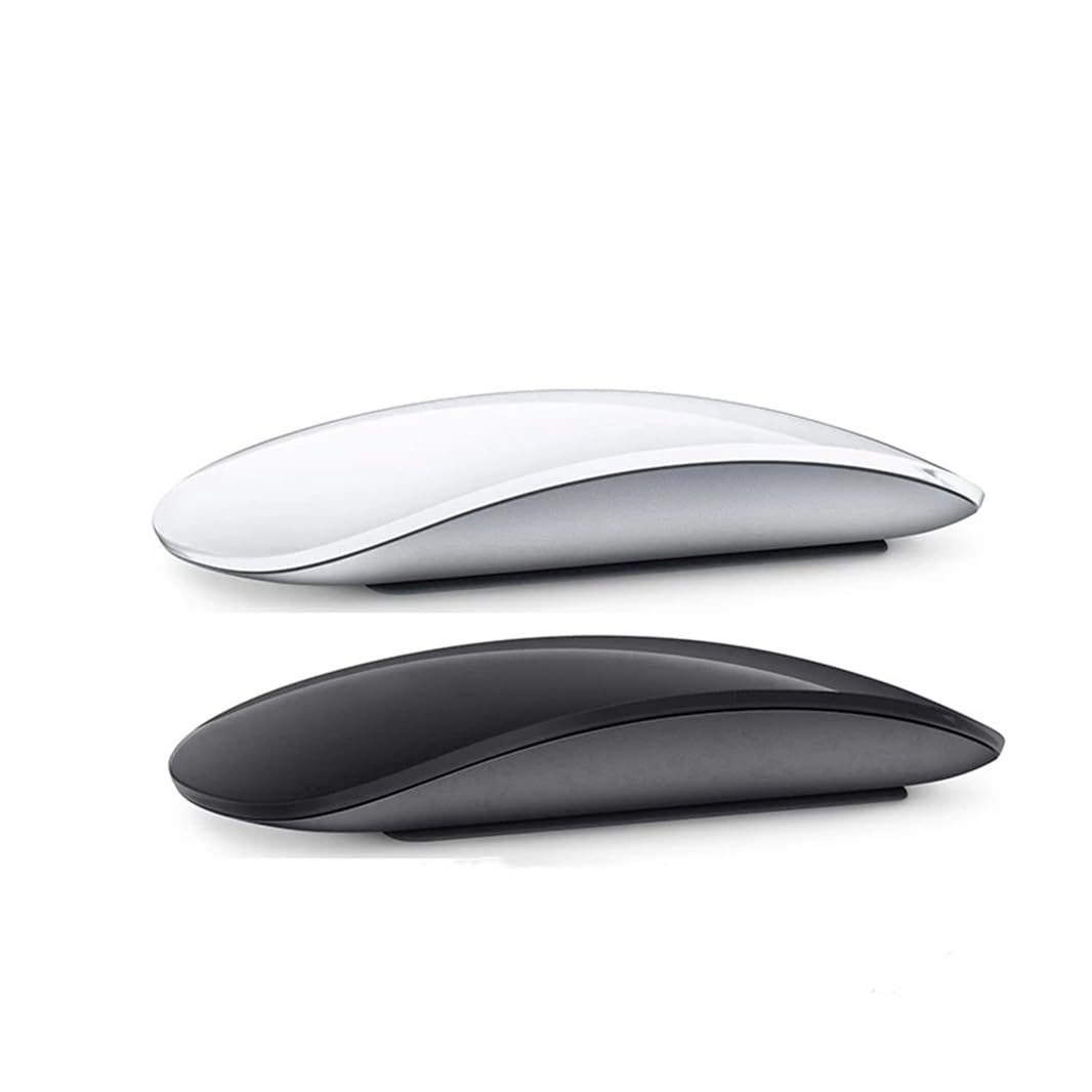 Ultra-Thin Magic Mouse Bluetooth 5.0 Wireless Mouse Silent Multi Arc Touch Mice For Laptop Ipad Mac PC Macbook (White)