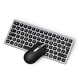 【Komfortables Tippenerlebnis & Responsive Maus】 Diese PC Tastatur mit Scherenfuß Tasten ist angenehm zu tippen, und die kabellose Maus verfügt über 1300 DPI, präzise zu steuern, sorgen für schnelles, leises und komfortables Tippen