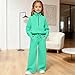 Girls Half Zipper Sweatsuits 2 Piece Pullover Lapel Neck Thumb Hole Tops and Dance Jogger Pants with Pockets 2026 Spring Back to School Clothes for Teen Girls Fashion Solid Color Sports Sets 5-16Y