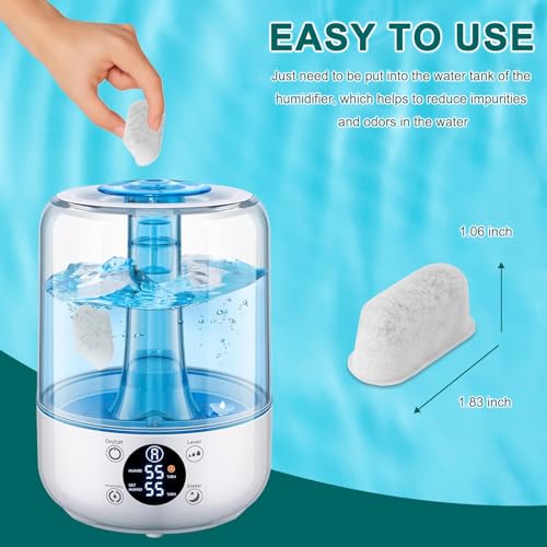 Ultrasonic Humidifier Demineralization Cartridge - 12-Pack Filter Replacements and Cleaning Solutions