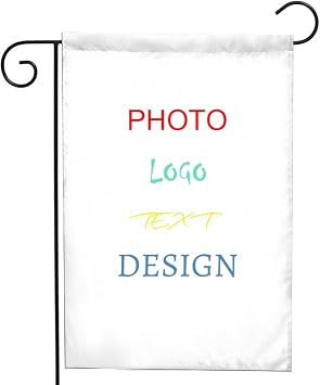 Custom Garden Flag Personalized Double Sided 12x18 for Outside Yard,Photo Picture Address Freely Monogram Print Design,Customize Name Text for Valentine Birthday Memorial Cemetery,Flags Banners Decor