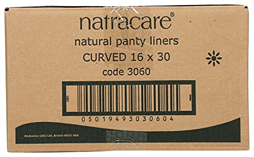 Natracare Natural Organic Cotton Curved Panty Liners For Sensitive Skin, Shaped For Extraordinary Everyday Comfort, 30 Liners Per Box (Pack Of 16 Boxes, 480 Liners Total) #TOP7