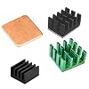 Easycargo 40pcs Raspberry Pi 4 Heatsink Kit Aluminum + Copper + 3M 8810 Thermal Conductive Adhesive Tape for Cooling Cooler Raspberry Pi 4, 3B+, 3B, Pi 2, Pi Model B+ (Green 40pcs)