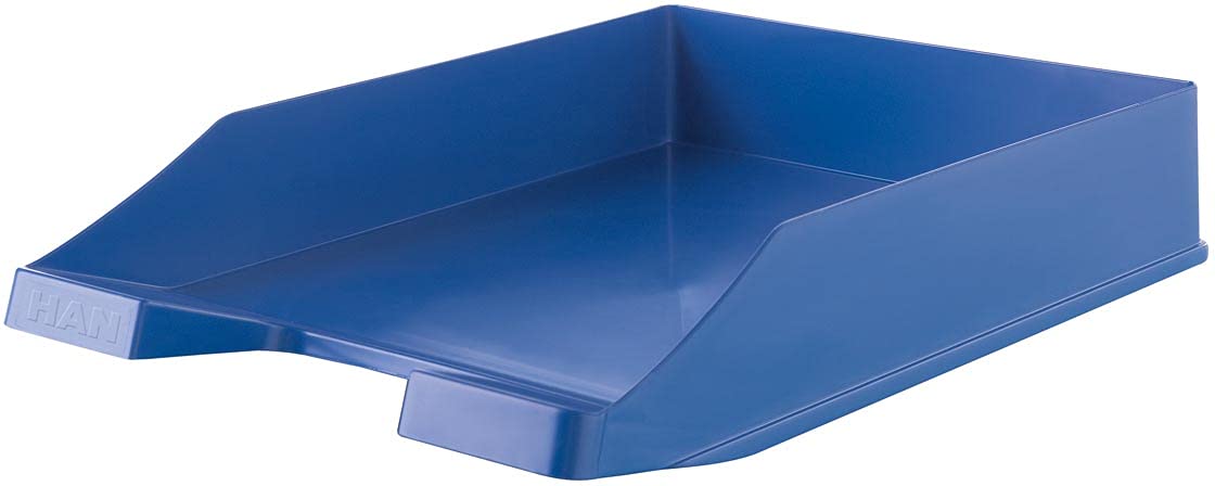 HAN Briefablage KLASSIK KARMA - 10 STÜCK, 80-100% recycled, BLAUER ENGEL zertifiziert, Dokumentenablage, Briefkorb, Briefhalter, Papierablage, bis Format A4/C4, 10278-16, öko-blau
