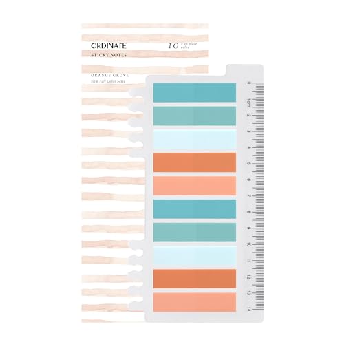 Ordinate 200 Stück Haftstreifen, Transparente Haftnotizen, sticky notes, Index Tabs klebezettel, Beschreibbare Haftmarker pastell, stationary supplies, Bücher zubehör (B-200 Stück Orange Grove)