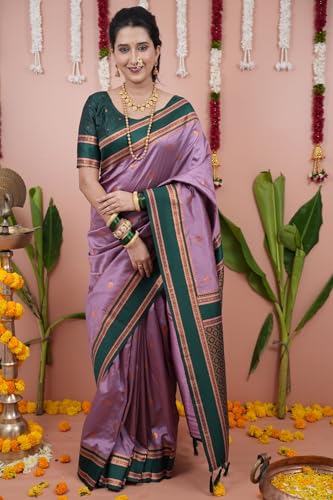 Image of SGF11 Women's Kanjivaram Pure Soft Silk Saree With Unstitched Blouse Piece