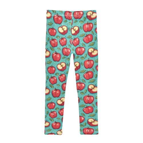 Girls Leggings Cartoon Apples Leaves Toddler Girls Clothes Toddler Comfortable Bottoms Girl Leggings 3T-10Y2