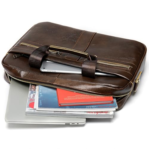 Leather Briefcase for Men, 15.6-16.1 inch Laptop Bag, Vintage Handmade Messenger Bag4