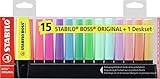 Rotulador stabilo boss fluorescente 70 blister de 15 unidades colores surtidos