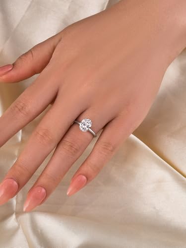 1.5CT Elongated Oval Cut Solitaire Engagement Ring for Women,Simulated Diamond Ring,925 Sterling Silver Promise Ring3