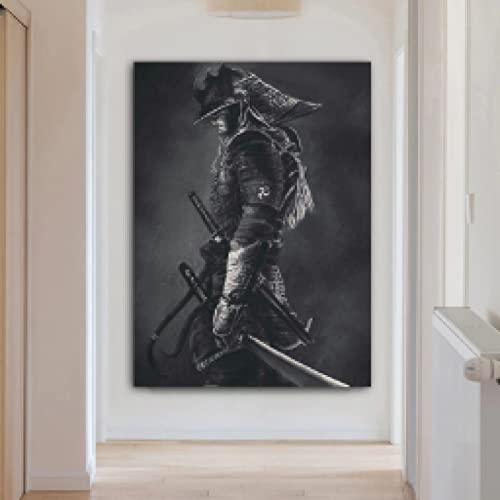 Toile samouraï abstrait 60x80cm pour habiller un mur vide de salon - 2