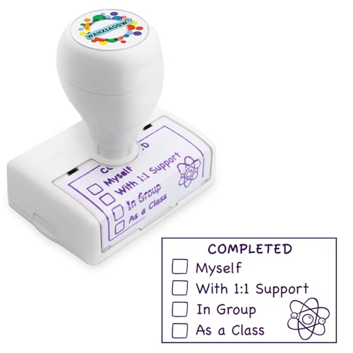 Image of Happy Teacher Checkbox Stamps - Easy Grading, Improved Efficiency - Purple