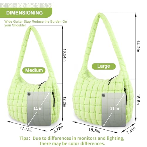 Image of Quilted Puffer Tote Bag Purse Puffy Crossbody Shoulder Bag,Lightweight Nylon Hobo Bag Puffer Carryall Bag for Women Girl
