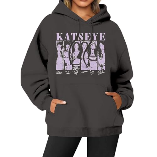 Katseye - Sudadera con capucha para mujer, de gran tamaño, con