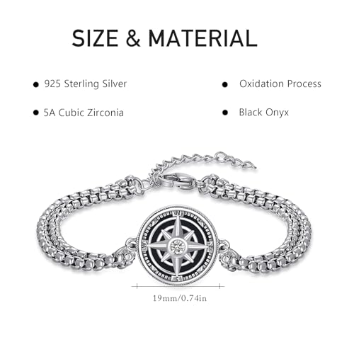 Pulsera Compass en Plata 925 con Nudo Celta miniatura 4