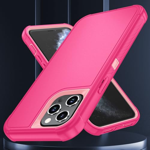 Image of SunStory Compatible with iPhone 11 Pro Max Case with HD Screen Protector, 3-Layer Heavy Duty Full-Body Cover,3 in 1 Hybrid Protective Case for iPhone 11 Pro Max 6.5 inch,PinkRed
