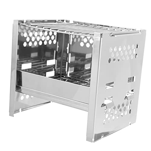 Holibanna 1set Portable Stainless Steel Barbecue Grill Rack Compact Folding BBQ Tool for Outdoor Cooking Camping Fire Resistant Design Barbecue Accessory