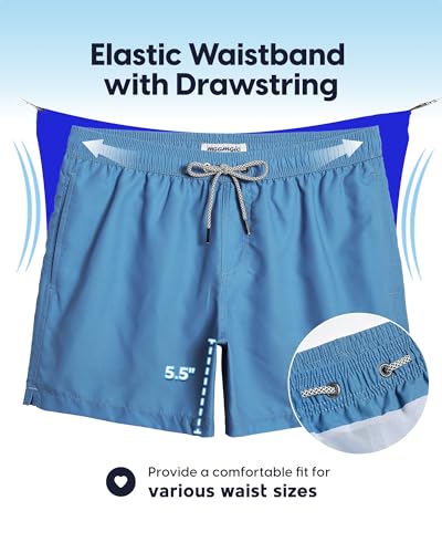 Image of maamgic Mens Swim Trunks 5 Inch with Mesh Lining, Quick Dry Mens Bathing Suit, Swim Shorts for Swimming and Beach