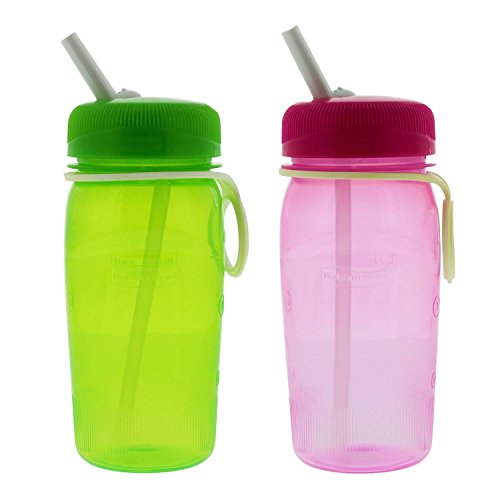 Rubbermaid Refill Reuse Water Bottle Set, 14oz, Green & Pink - Great