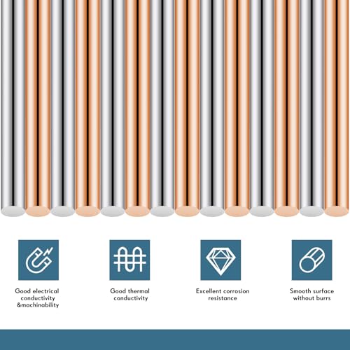 Yaocom YAOCOM-ZINC RODS-75 8 Pcs Pure Copper Zinc Rods 99.995% High Purity Solid Copper Zinc Bar 3.94 X 0.39 Inch Bare Copper Cu Zinc Metal Rod thumb #3