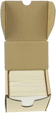 ZEZAZU 3.5" Square Heavyweight Blank White Paper Pulpboard Absorbent Coasters (Case of 50) for Drinks, DIY Craft Projects, Letterpress Paper and Mini Art Boards