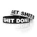 Inspirational Rubber Band Bracelets Silicone Wristbands Custom Embossed With Motivational Saying "GET SHIT DONE". Perfect for Fitness, Basketball, CrossFit, Sports & Completing Tasks with Style.