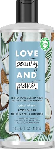 Love Beauty And Planet Radical Refresher Body Wash for Energizing Freshness Coconut Water & Mimosa Flower Hydrating Bodywash 16 oz