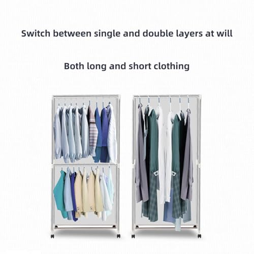 Heated Clothes, Fast Drying Multi-Speed Clothes Airer Electric Dryer, Touch Screen Power Saving Heated Airers Clothes Indoor Electric With Cover Energy Saving,A - Image 5
