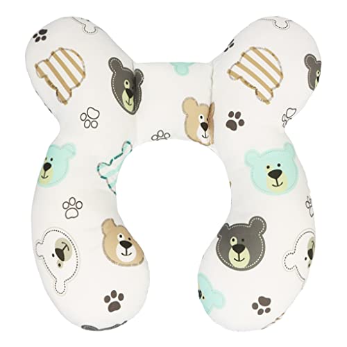 Image of vocheer Baby Travel Pillow(Upgraded), Head and Neck Support Pillow for Pushchair, Car Seat,Stroller, Bouncer, Cotton(Bear)
