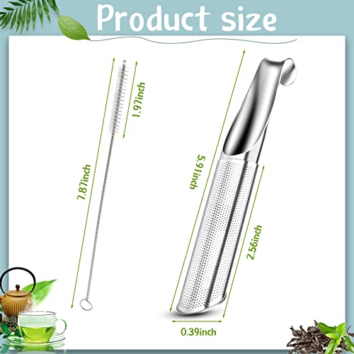 8 Pcs Stainless Steel Tea Infuser For Loose Tea And 4 Brush Long Handle Tea Strainer Loose Leaf Tea Steeper Fine Mesh Tea Filter For Cup Coffee Mug Glass Bottle Travel Seasonings Spices Gifts #TOP1