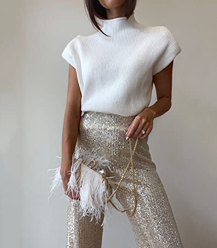 Zakia Real Natural Ostrich Feather Evening Clutch Shoulder Bag Party Bag (A-White) #TOP5