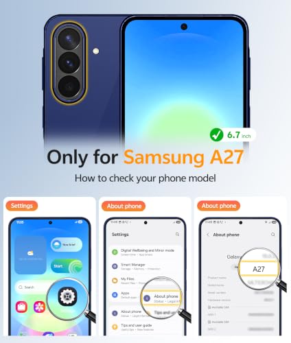 Image of FNTCASE for Galaxy A27 5G Phone Case: for Samsung A27 Cases [Fit for Magsafe] [Screen Protector] Military Grade Drop Protection, Translucent Matte Back, Slim Shockproof Protective Cover - Blue