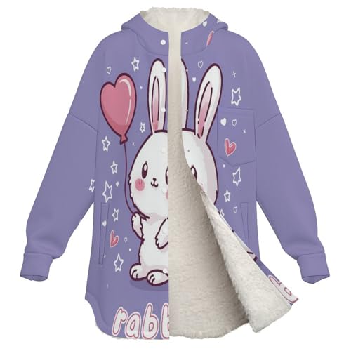 Sweat sweatshirt manches longues violet douceur lapin mignon - 5