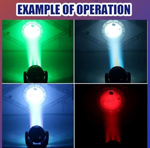 Weikass Led 19x15W Zoom Wash Beam Dmx512 Moving Head Stage Lighting Dj Club Wedding Party Christmas Colors Gobos Light Show (1 Light) by Weikass - Used condition - Image 6