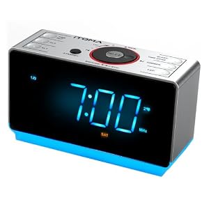 iTOMA Alarm Clock Radio with Bluetooth Speaker, FM Radio and Dual Alarm