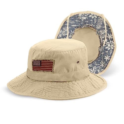 Panama Jack USA Bucket Hat ligero, plegable, protección solar UPF 50+