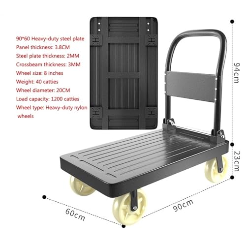 Carretilla plegable con ruedas de nailon de 8 pulgadas miniatura 2