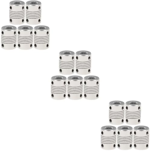 PartyKindom 15pcs Flexible Coupler for Motor Shaft Aluminum Material for Printer and Cnc Machine Applications Precise Sh
