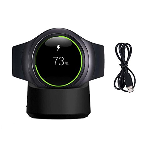 Replacement Wireless Charger Charging Dock Cradle for Samsung Gear S2 / Gear S2 Classic Smartwatch SM-R732 / SM-R730 / SM-R720 with Micro USB Cable,Black