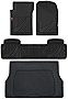 Motor Trend FlexTough Advanced Performance Liners - 4pc HD Rubber Floor Mats & Cargo Liner for Car SUV Auto