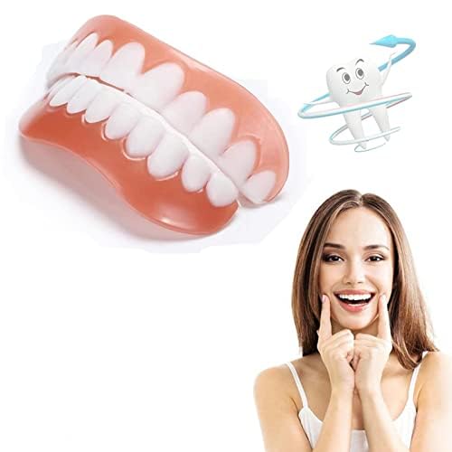 Care Spring Dentaduras Postizas Instantáneas 1 Par Carillas Dentales Ajustables para Cubrir Dientes Picados, Dientes Postizos Temporales Dientes De Carillas Cosméticas Superior E Inferior