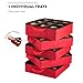 ZOBER All in One Christmas Ornament Storage Box & Decoration Container - Easy Access Removable Trays, Keeps 73 Ornaments - Adjustable Extent Area for Figurines and Pockets for Decoration - Red