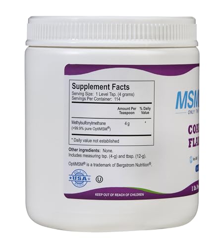 image for KALA HEALTH MSMPure Coarse MSM Powder Flakes – US-Made MSM for Joint